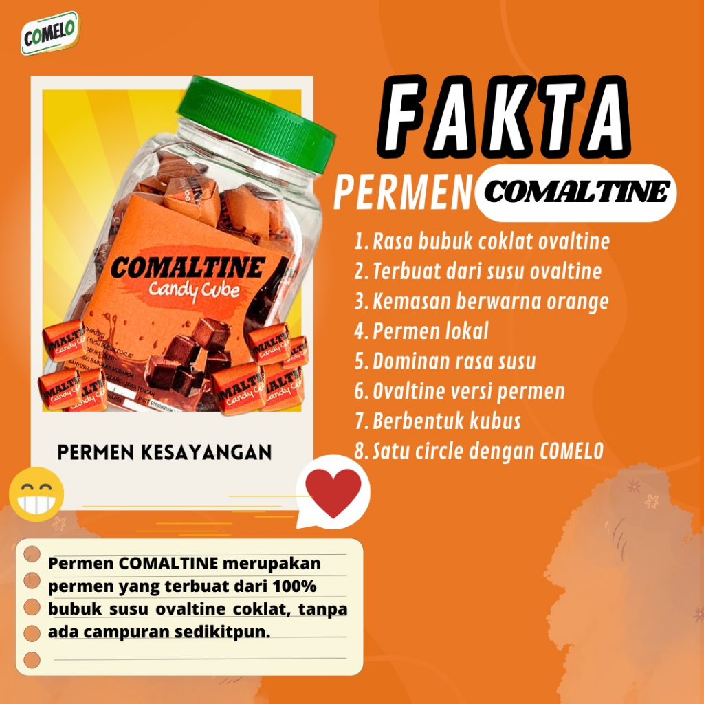 COMALTINE CANDY CUBE OVALTINE CUBE ISI 50 PERMEN KOTAK COOKIES CRUNCHY