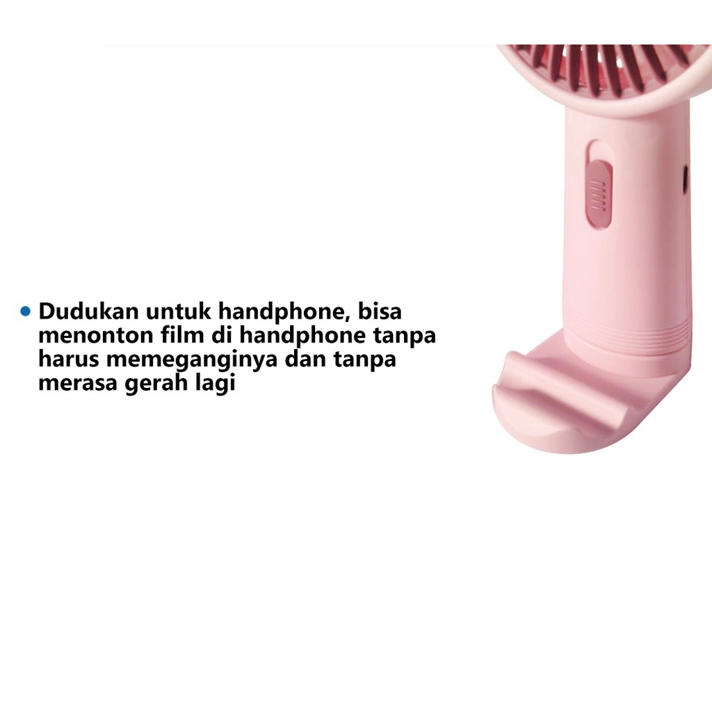 Kipas Angin Model tanduk Portable 2 in 1 Mini tancap Portable usb charger gambar lucu Cute karakter