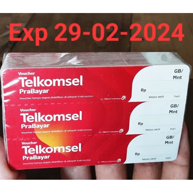 Voucher kosong Telkomsel Area Kalimantan, harga per 150 SN , Exp ada di diskripsi