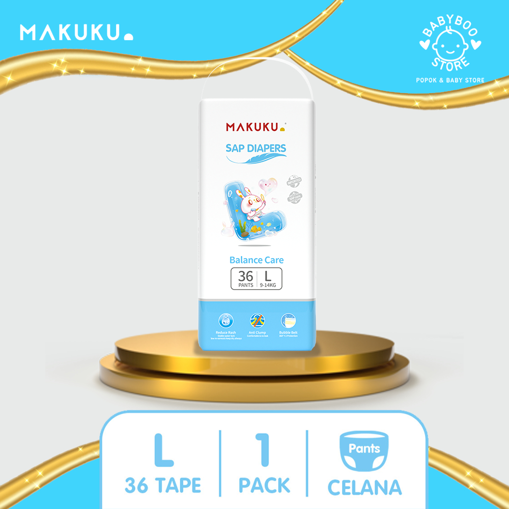 MAKUKU SAP Diapers Balance Care Pants L36 Popok Celana Anti Gumpal Mencegah Ruam