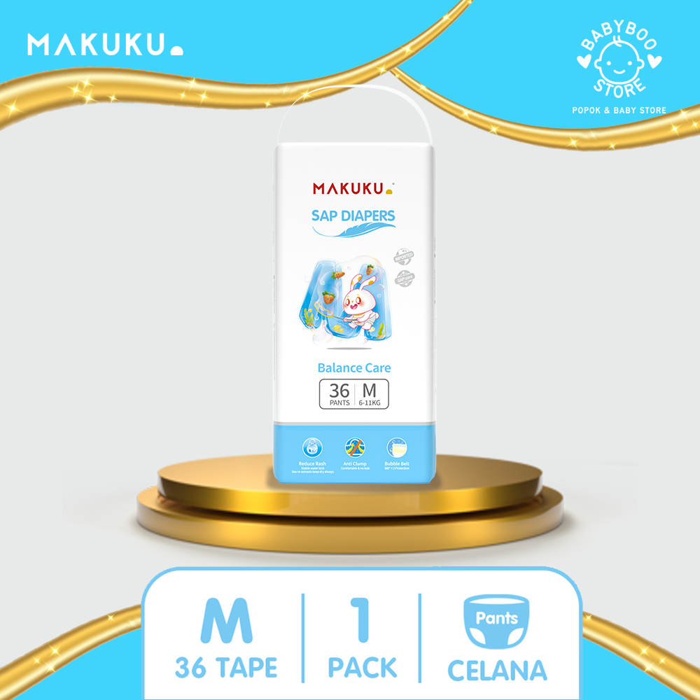 MAKUKU SAP Diapers Balance Care Pants M36 / Popok  Popok Celana Anti Gumpal Dan Mencegah Ruam