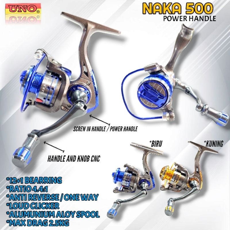 Reel Pancing Udang UNO Naka 500 Power Handle