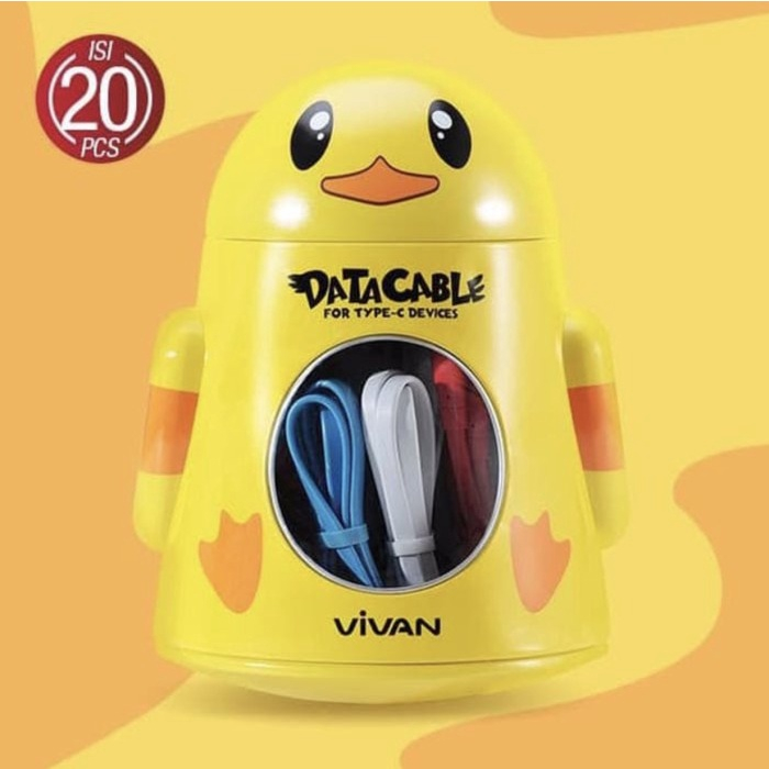 (HARGA PER 1 PCS) KABEL DATA TIPE C VIVAN CBC100S CBC 100S CBC100 TIPE C / 20pcs bonus kaleng bebek