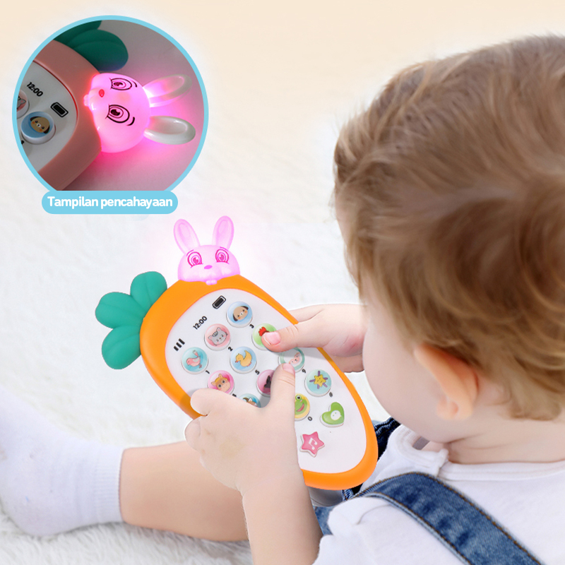 SYH Mall Mainan Handphone bayi / Mainan Ponsel Bayi/ Telepon Pendidikan Awal dengan Lampu Musik/ Mainan telpon bunyi/ Mainan Handphone mainan hp anak bayi edukasi