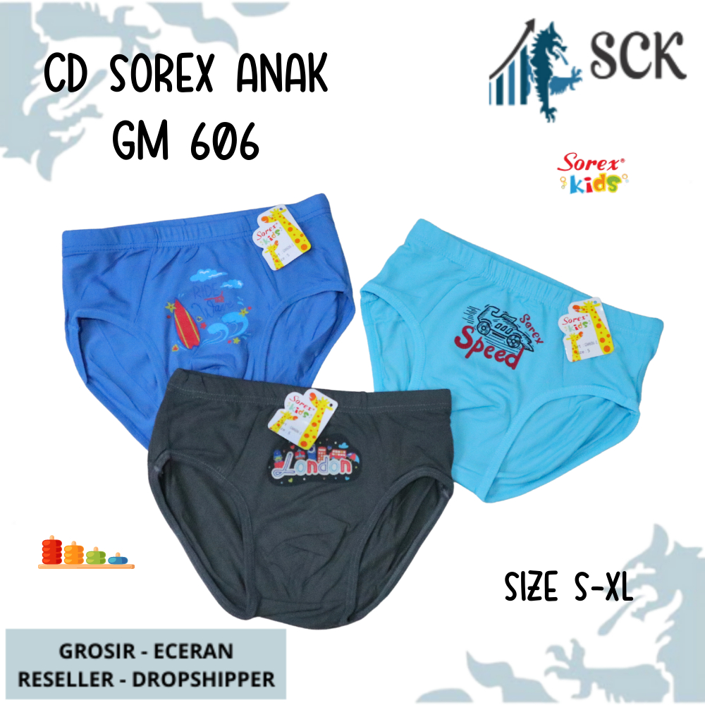 [ISI 3] CD Anak Laki-Laki SOREX GM 606 Model Celana Dalam / Celana Dalam Halus Ukuran M-XL / Pakaian Dalam Cowok - sckmenwear GROSIR