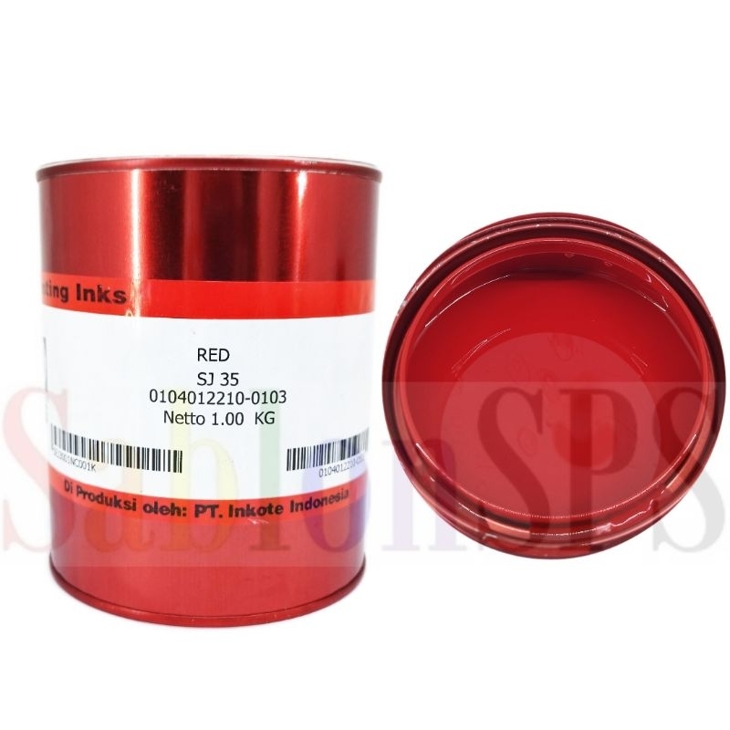 TINTA SABLON GELAS KACA/ BESI SJ 35 RED 1KG BASIS MINYAK SOLVENT