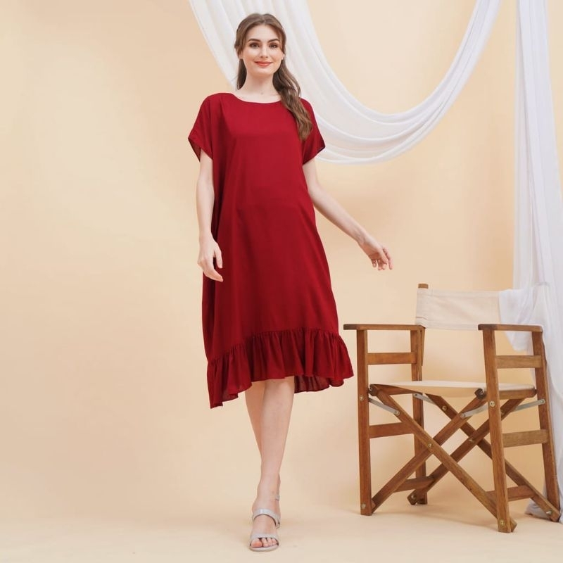 Paket 3pcs Daster Ruffle Polos(bisa pilih warna)