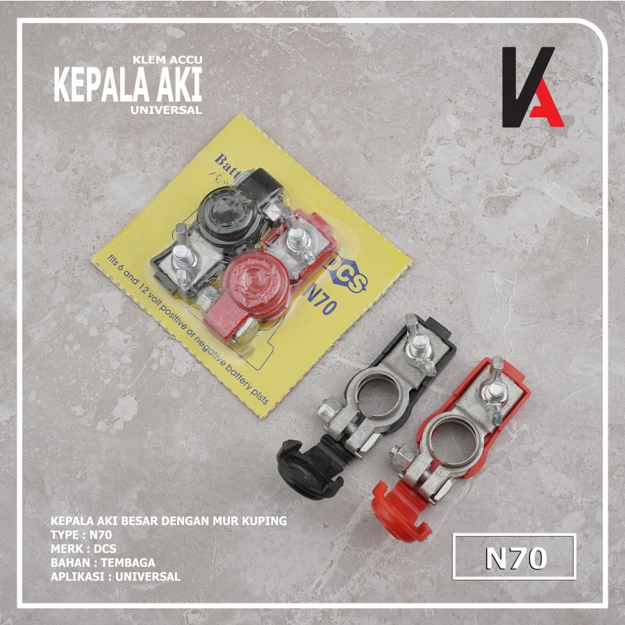 KEPALA AKI MOBIL / TERMINAL AKI / KLEM AKI / KLEM ACCU N70 TEMBAGA HIGH QUALITY UNIVERSAL