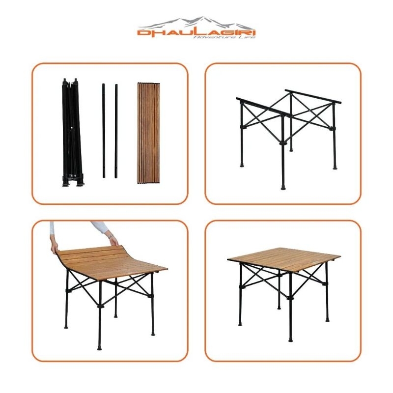 FOLDING TABLE WOOD GRAIN SERIES LARGE dan MEDIUM MEJA LIPAT OUTDOOR DHAULAGIRI MANCING