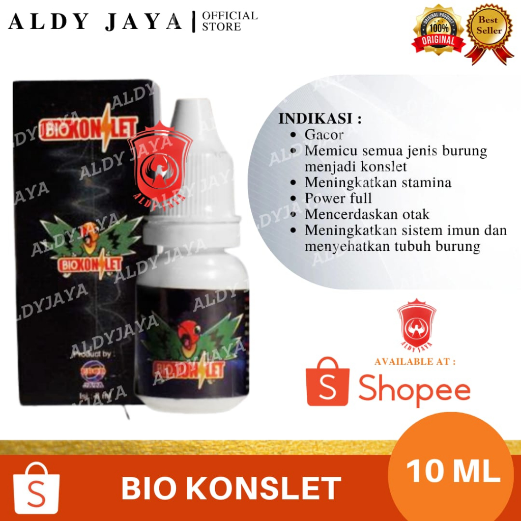 ALDY JAYA - BIO KONSLET EBOD JAYA | VITAMIN BURUNG MENINGKATKAN KEGACORAN KECERDASAN | 10ML