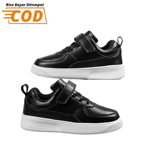 SH2309 Sepatu SCHOL sekolah anak TK SD SMP SMA Sepatu Kets Hitam Sekolah Sepatu Kets Anak Sepatu Sneakers Anak Import Size 26-39 untuk anak usia 3 tahun sd 15 tahun