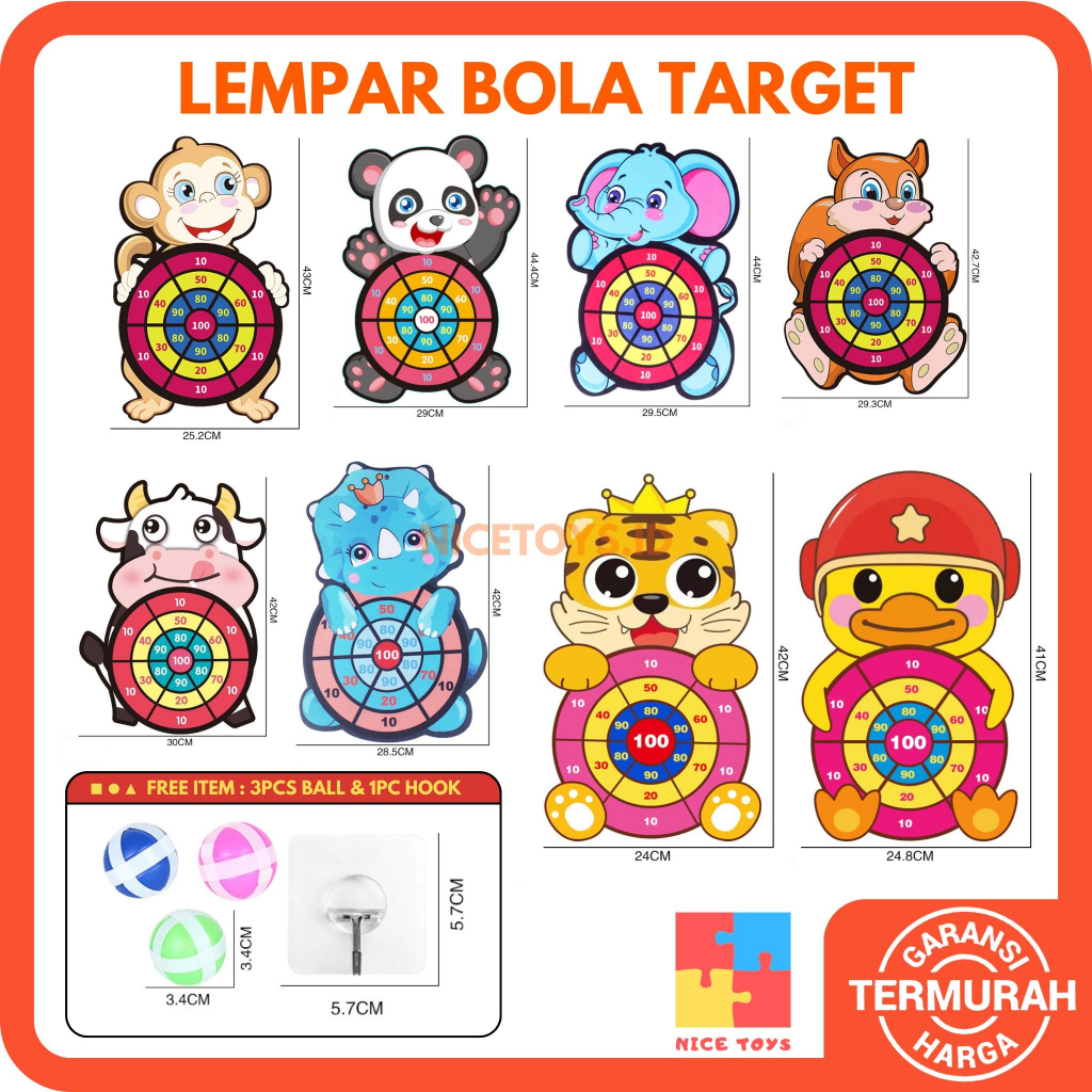 Lempar Bola Target Mainan Dart Board Anak Mainan Lempar Bola Tempel Sensory Play Mainan Montessori Anak Mainan Sensorik Anak