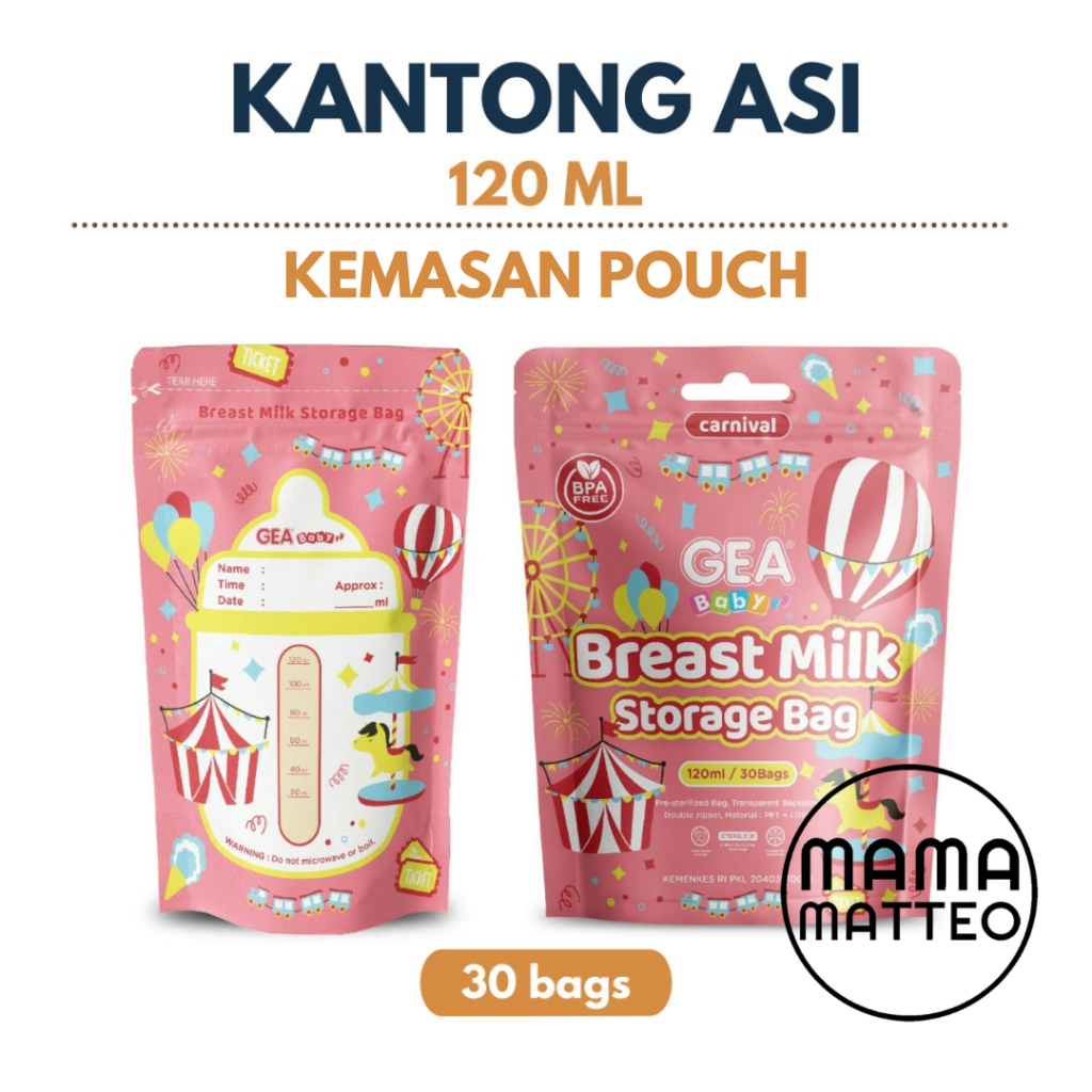 GEA Baby Kantong Asi Menyusui 120ml Motif Carnival Kemasan Pouch