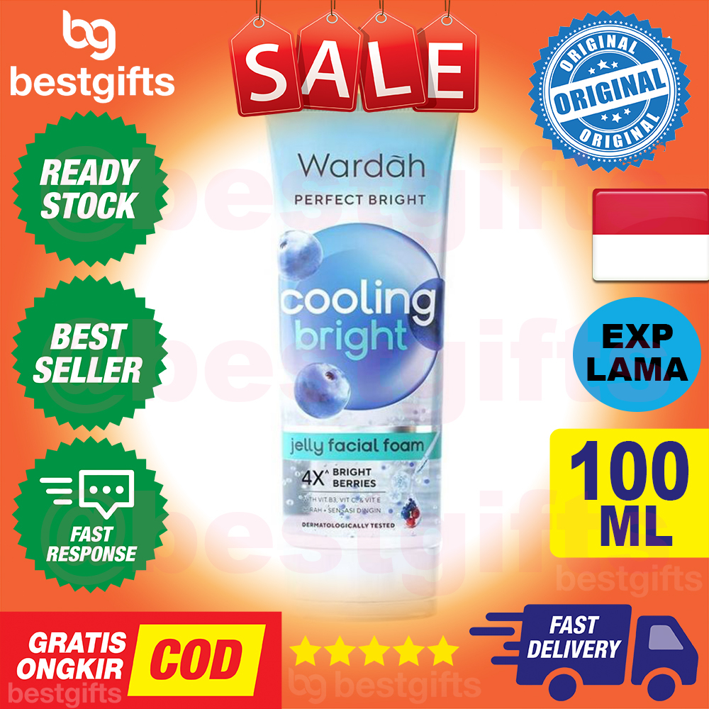 WARDAH PERFECT BRIGHT COOLING BRIGHT JELLY FACIAL FOAM MENUTRISI MENCERHAKAN KULIT 100 ML