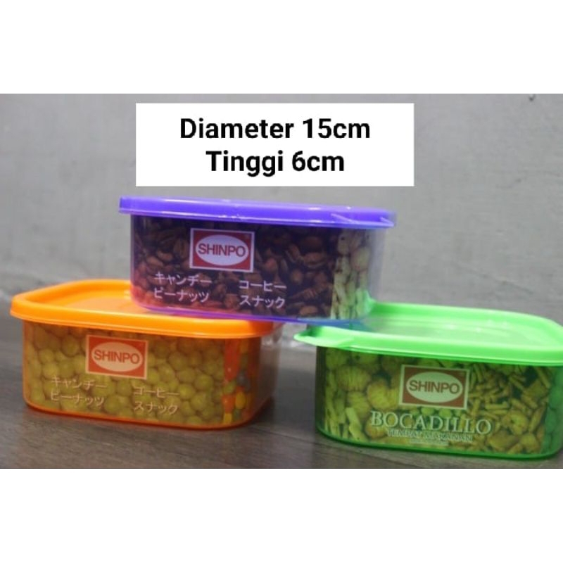 toples plastik toples kecil kotak Shinpo ukuran S BOCADILLO