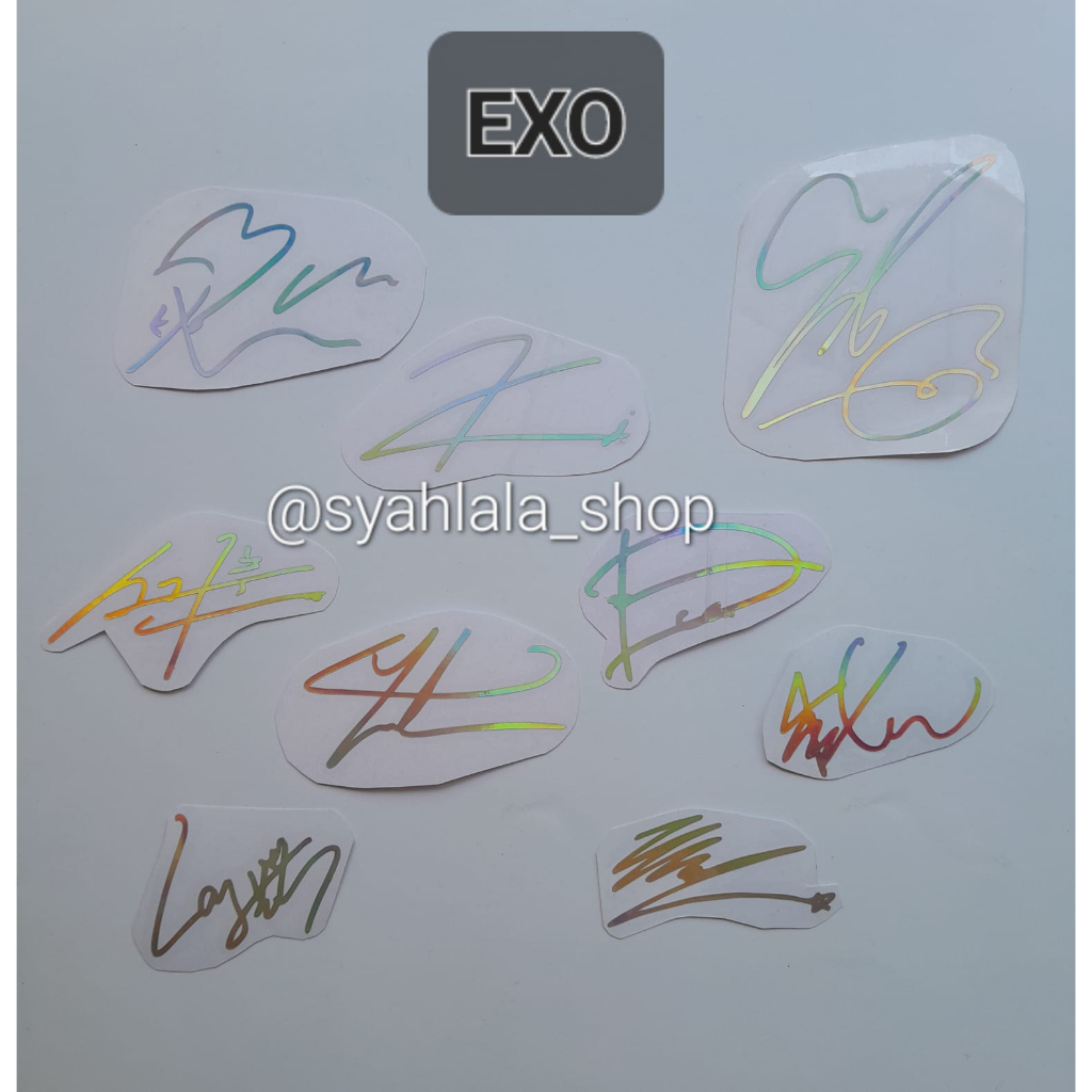 STIKER HOLOGRAM TTD EXO STIKER TANDA TANGAN HOLOGRAM EXO stiker holo tanda tangan kpop