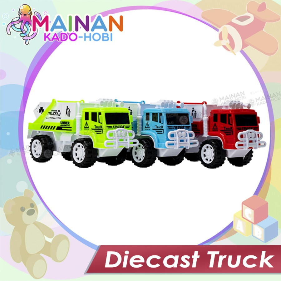 HADIAH MAINAN MOTORIK ANAK MINIATURE DIECAST TRASH TRUCK TRUK SAMPAH