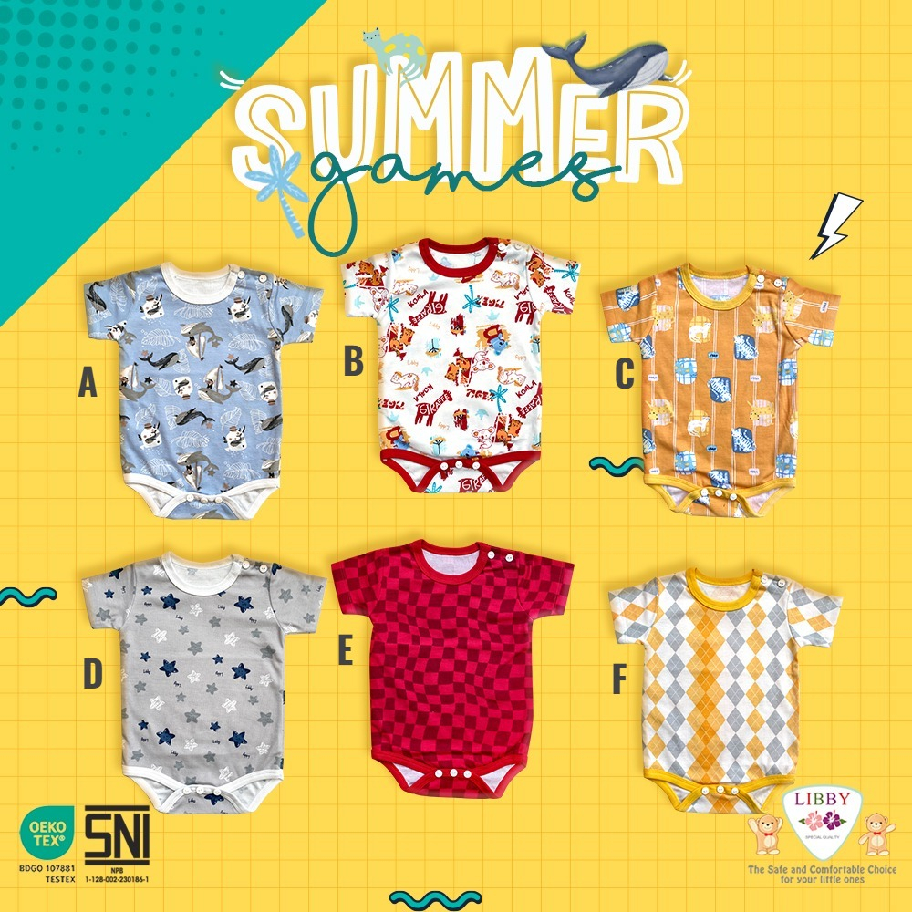 Jumper Segitiga NB Bayi 0-3 Motif Print libby / Baju Kodok Segitiga Bayi/Segitiga Libby