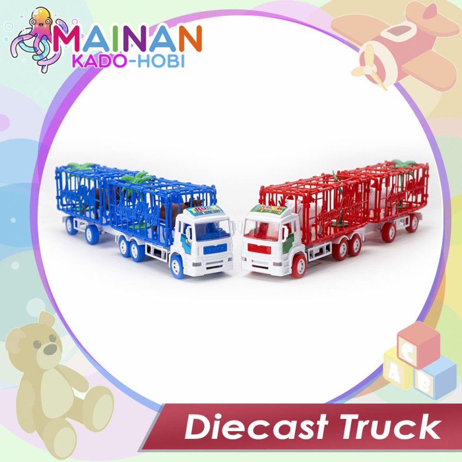 HADIAH IDUL FITRI MAINAN ANAK MINIATUR DIECAST TRUK KARAKTER ANIMAL