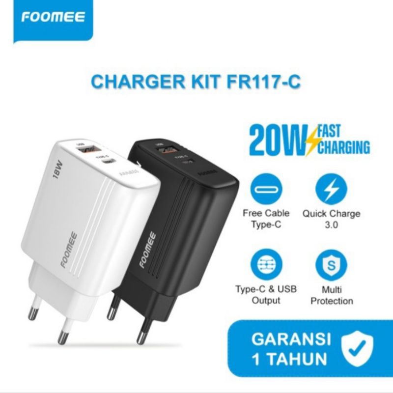 FOOMEE CHARGER USB TYPE C FAST CHARGING FR117 - C