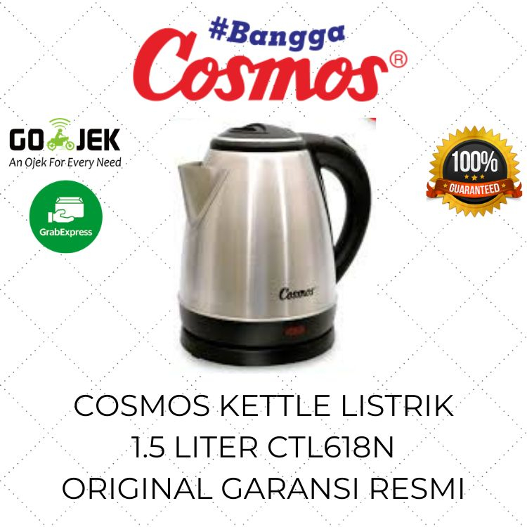 Cosmos Kettle Listrik 1.5 Liter CTL 618N / Teko Elektrik Low Watt / Pemanas Air Garansi Resmi