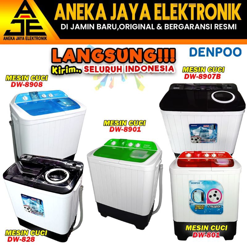 MESIN CUCI 2 TABUNG 8 KG MEREK DENPOO