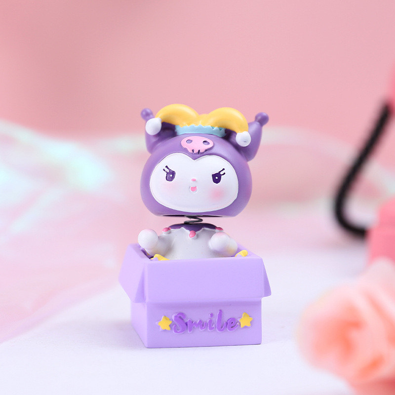 Figure Pajangan sanrio LB046 kuromi cinamoroll melody pompurin dashboard mobil kepala goyang