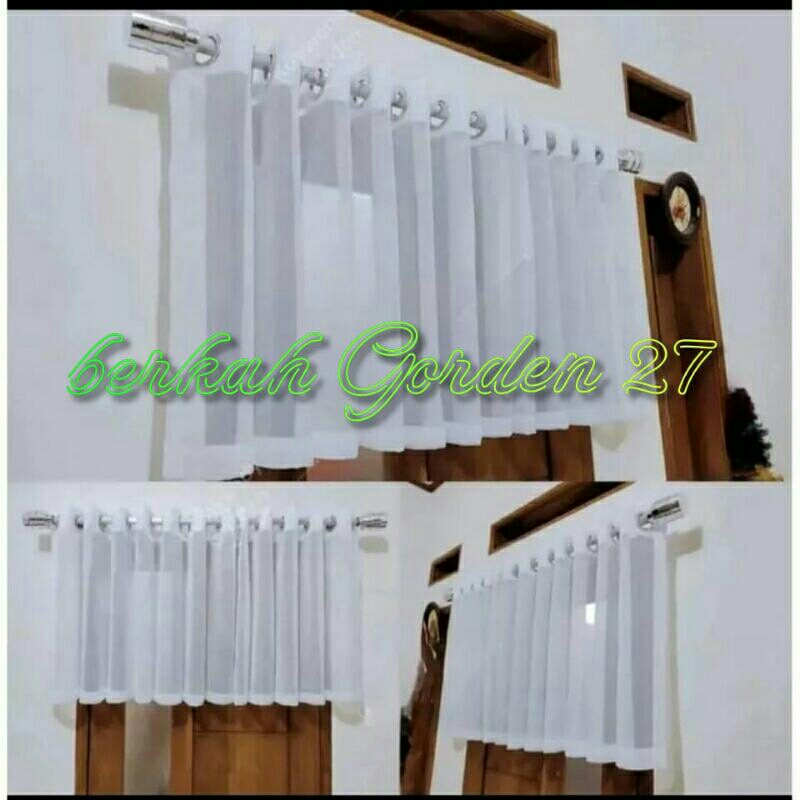 poni gorden vitrase semokring putih polos telasparan