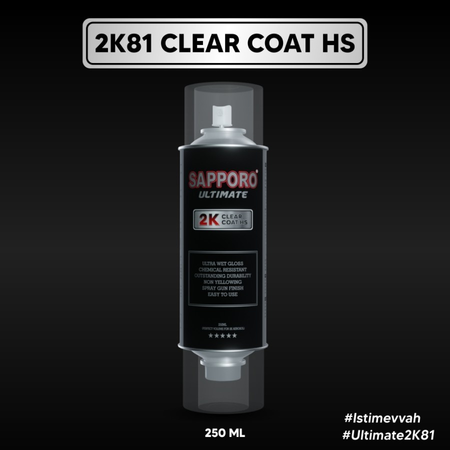 SAPPORO ULTIMATE **** 2K81 HS CLEAR 2 K COAT GLOSS KILAT Cat Semprot Kilat Basah Pylox Pilox