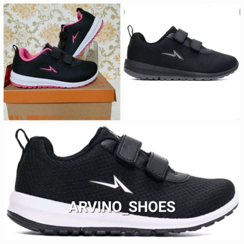 Sepatu Ando Nitta-Noelle-Sip32/Bsc 31-32-33 Velcro Uk 29-36 Sneakers Anak Sekolah