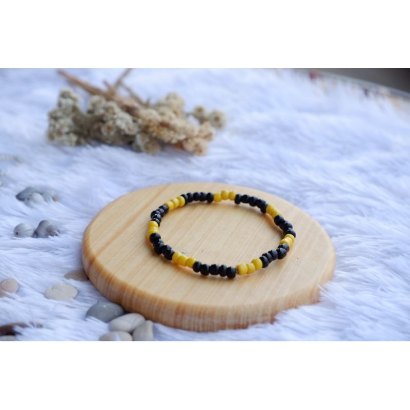 GELANG KPOP GELANG MANIK GELANG KOREA BEADS BRACELET GELANG LUCU GELANG MIX BLACK YELLOW