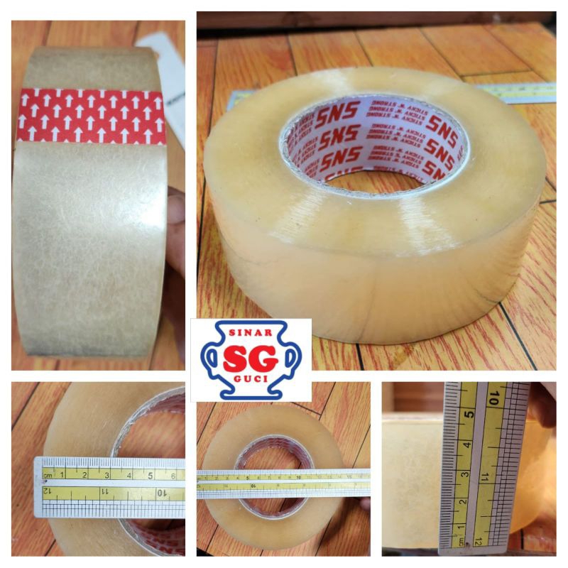 

Lakban Opp Bening 300 mtr Lebar 45 mm X 44 mic Merk SNS