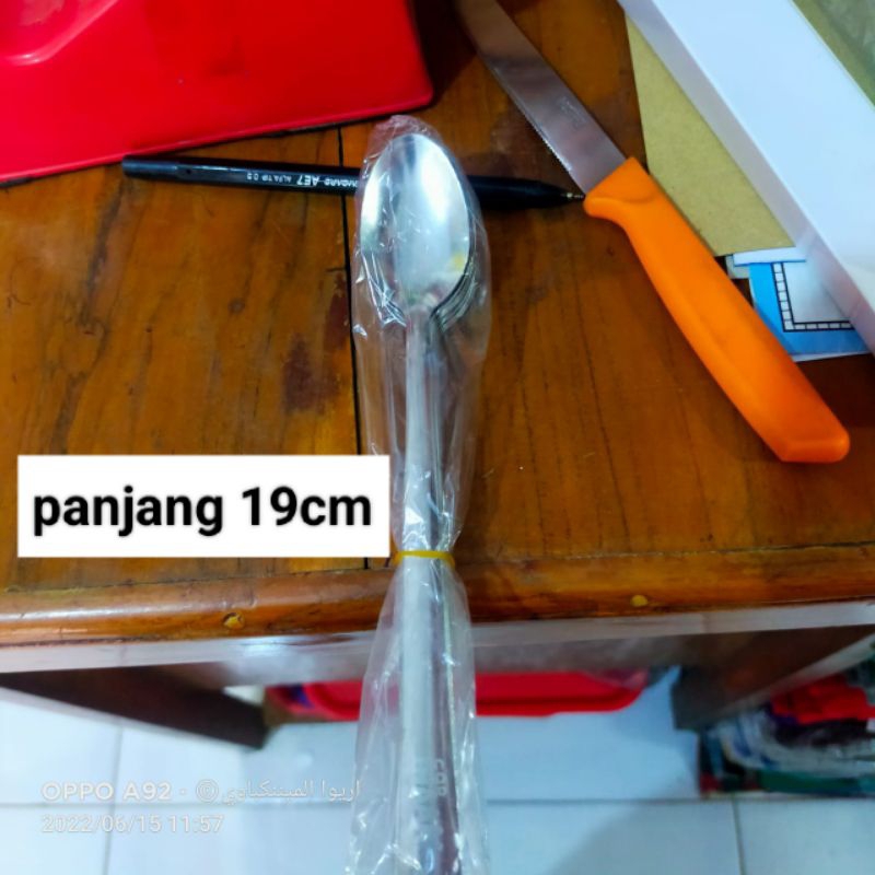 sendok teh panjang tebal stainless panjang 19cm