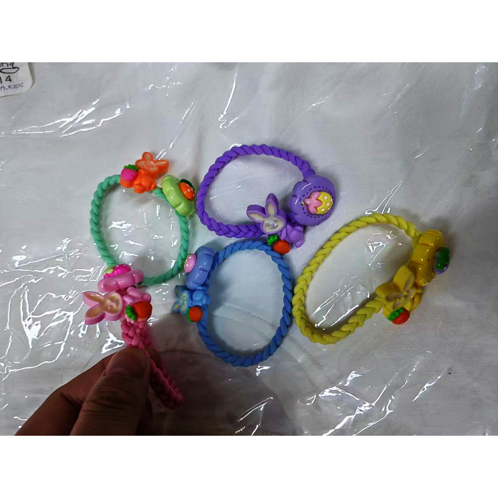 (5pcs) Ikat Rambut Wanita Motif Bunga Gaya Korea Import