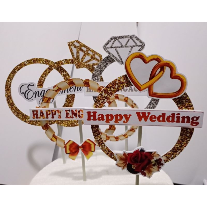 TOPER 3D HAPPY BIRTHDAY/HAPPY WEDDING/ANNIVERSARY/ENGAGEMENT/HIASAN KUE