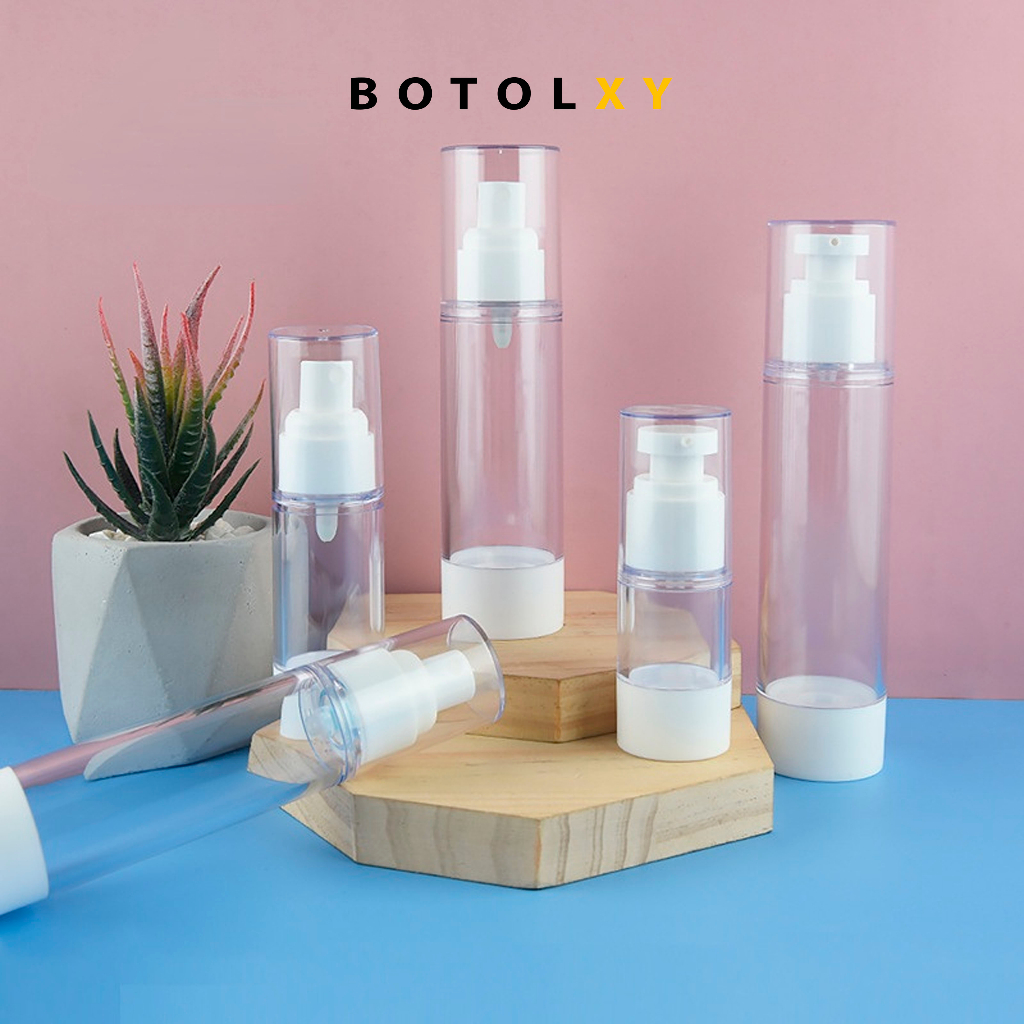 Botol Airless Vacuum SPRAY / PUMP Lotion Serum Parfum Toner Size Skincare Refillable Bottle Vacuum Treatment - Kosmetik / Skincare / Sanitizer Kit