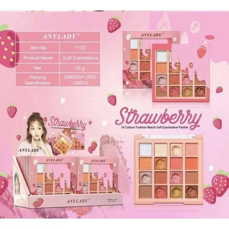 [Per Pc] Eyeshadow Anylady Strawberry 710D 16 Warna