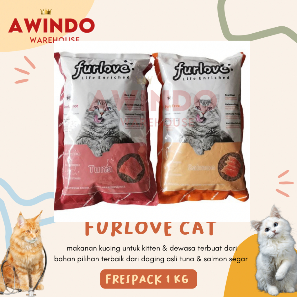 FURLOVE - Makanan Pakan Kucing Dewasa Kitten Adult Freshpack 1kg