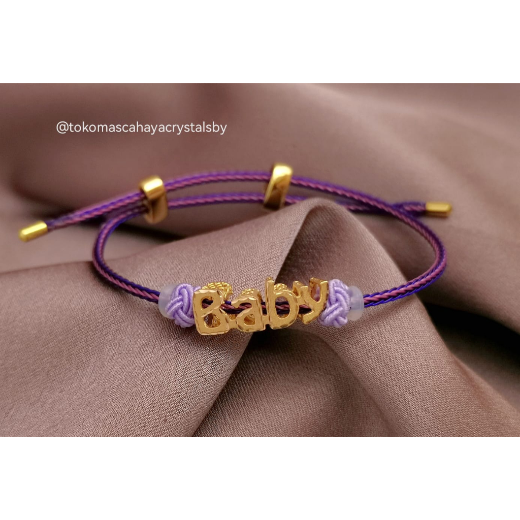 Gelang Charm Baby / Smile Emas kadar 16k 70% 700 &amp; Gelang Serut