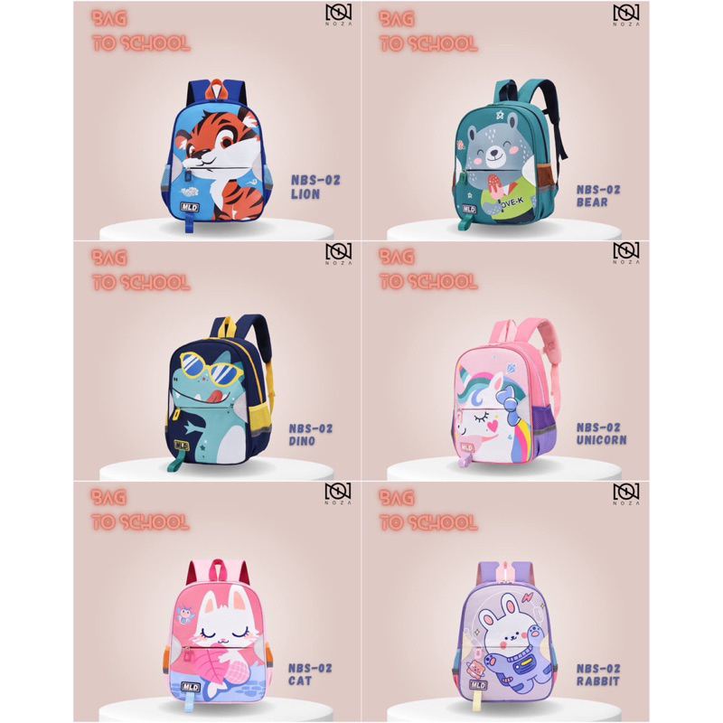 NBS-02 BAG BY NOZA - OPEN PO - BACK TO SCHOOL - ORIGINAL BRAND TAS SEKOLAH ANAK - TAS LUCU KIDS