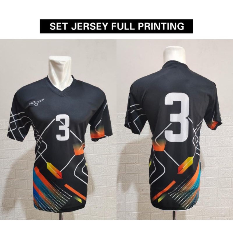 Baju voli kaos voli printing kostim lusinan full print depan belakang