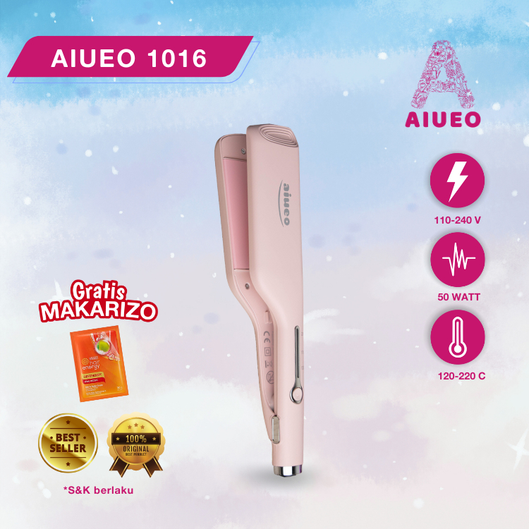 [GARANSI 18BLN] - Catokan Rambut Hair Straightener and Curly AIUEO 1016 2in1 Professional Hair Style | Hair Straightening &amp; Curly Alat Catok Meluruskan dan Keriting Rambut Recomended