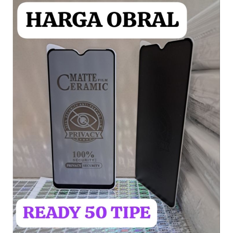 TG ANTI GORES SPY OPPO F9 A5S A7 Tempered Glass Matte Film Ceramic 100% Security Anti Peeping Film Privacy 100% Security Privacy Security Physical Rein Forcement Technology No Broken Edge Tempered Glass Screen Protector Melindungi Layar Handphone Depan TG