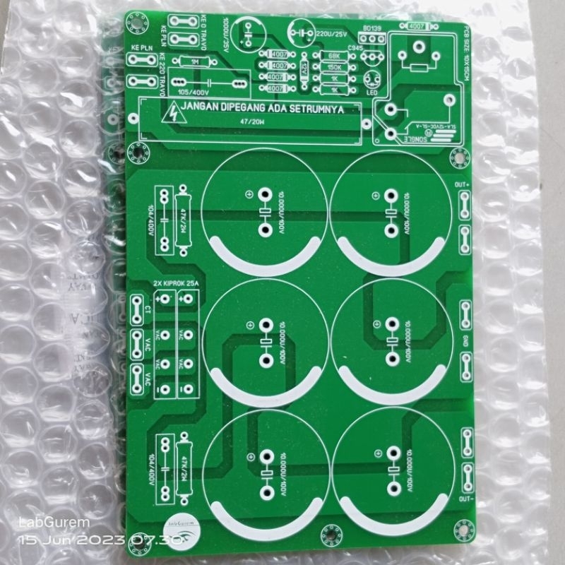 PCB PSU ELCO 4 6  PLUS STARTUP ANTI TRIP FR4 DOBEL LAYER