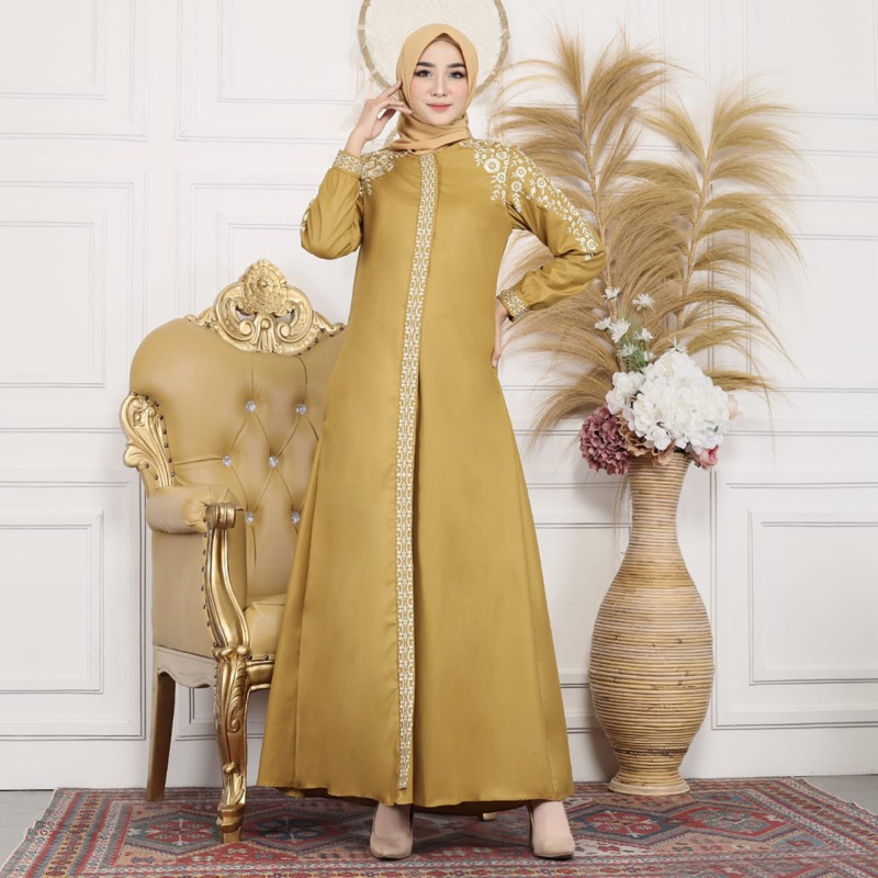 Madina renata/dress bordir/katun toyobo bordir/gamis katun/gamis bordir katun