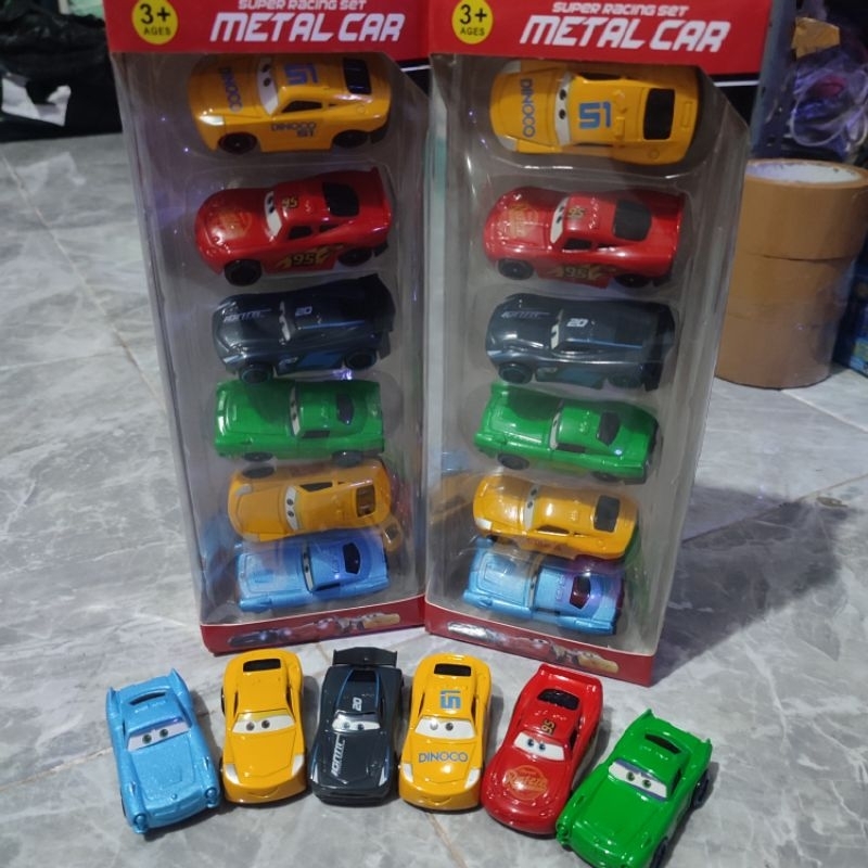 mainan die cast metal type cars 3 isi 6