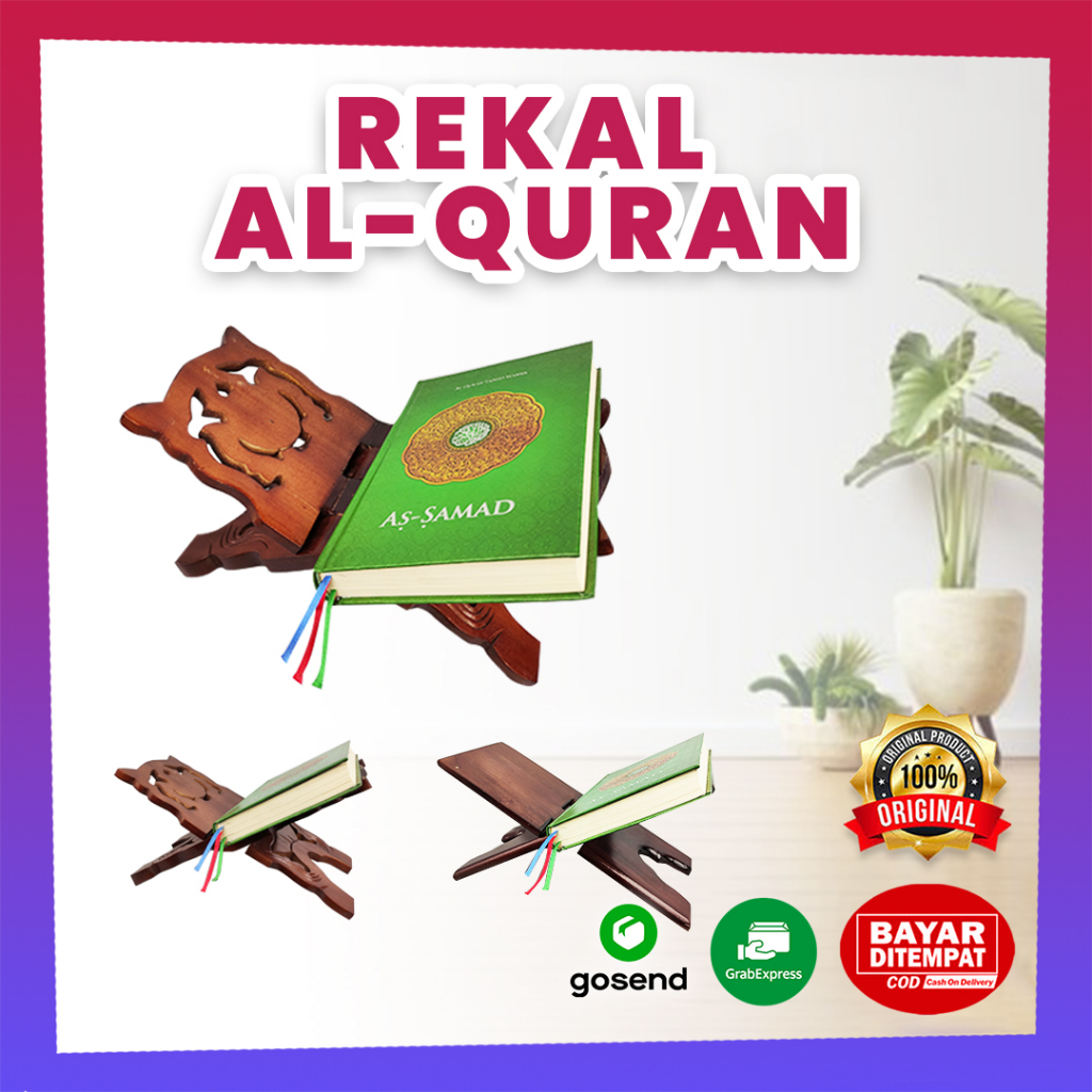 REKAL MEJA AL QUR AN KAYU UKIR TEMPAT BACA AL QUR’AN MEJA LIPAT ASLI Rak Penahan Penyangga Rehal Rek