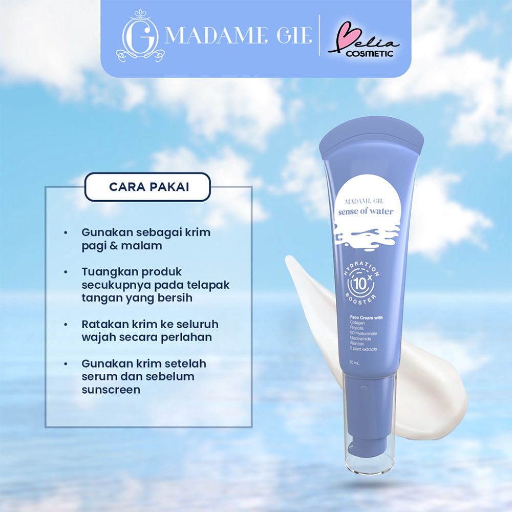 ❤ BELIA ❤ Madame Gie Sense Of Water - Face Cream Moisturizer 10x Hydration Booster | Moisturizer | Pelembab Wajah