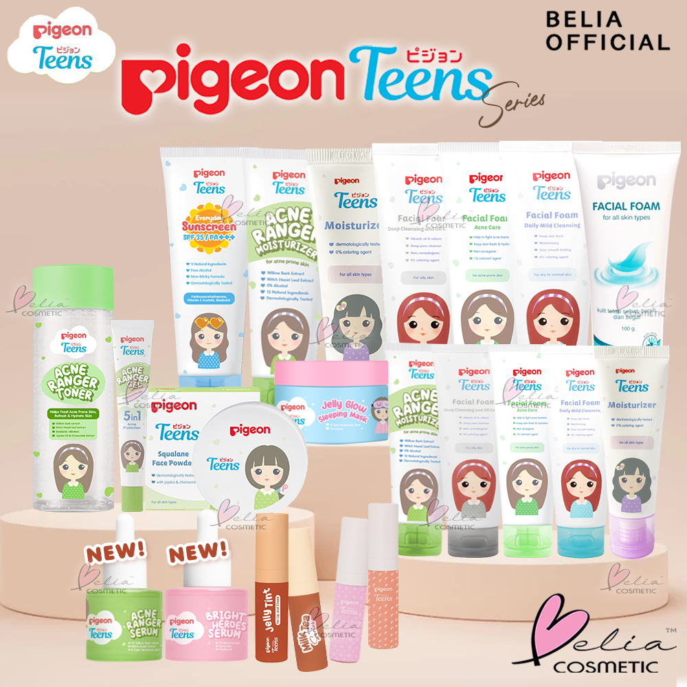 ❤ BELIA ❤ PIGEON TEENS Facial Foam 100g | 40g | Moisturizer 20mL | Face Powder 12g | Sunscreen 30mL | Acne Ranger Series