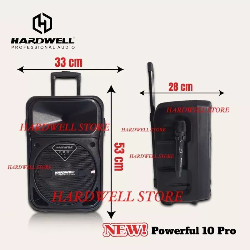 Hardwell Speaker Portable Powerfull 10pro - 10 Inch Bluetooth Hardwell Powerfull 10 Pro